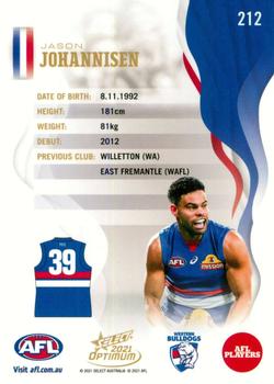 2021 Select Optimum #212 Jason Johannisen Back